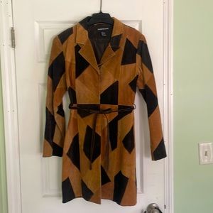 Vintage Patchwork Suede Coat